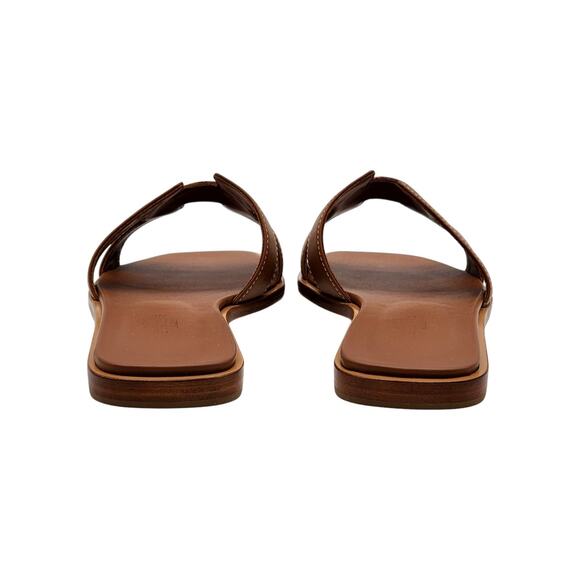 Hermes Oran Women's Leather Slide H Sandals Gold Brown EU 38 US 7.5 - New $840 - Picture 5 of 8